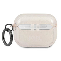 Karl Lagerfeld KLAPUKHGD AirPods Pro cover gold / gold Glitter Karl`s Head(3666339030353)